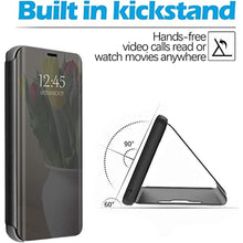Load image into Gallery viewer, Gxmeuie S24 Ultra 5G Case Compatible With Samsung Galaxy S24 Ultra 5G Cell Phone Case With Kickstand,Pu Leather,Clear View Mirror Flip Cover Shockproof Protective Cover (Black)_1300
