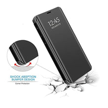Load image into Gallery viewer, Gxmeuie S24 Ultra 5G Case Compatible With Samsung Galaxy S24 Ultra 5G Cell Phone Case With Kickstand,Pu Leather,Clear View Mirror Flip Cover Shockproof Protective Cover (Black)_1301

