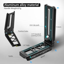 Load image into Gallery viewer, HAFOKO Aluminum RS2 RS3 L Bracket Vertical Horizontal Switching Camera Quick Release Tripod Plate for DJI Ronin RS2 RSC2 RS3 RS 3 Pro Gimbal Stabilizer Camera Tripod Monopod, Black_523
