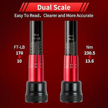 Load image into Gallery viewer, Hairich Torque Wrench, 1/2 Inch Drive Click Torque Wrench, Dual-direction Torque Wrenches 10-170.0ft.lb/13.60-230.5Nm, 72-tooth with Dual Range Scales, 3% High Precision For Car, Blackred_6692
