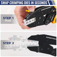 Load image into Gallery viewer, haisstronica Quick Change Ratchet Crimping Tool Kit, 6 Dies, Oxford Bag, Chrome_1
