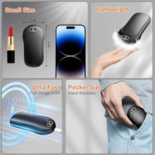 Load image into Gallery viewer, Hand Warmers Rechargeable, 2 Pack Electric Reusable Hand Warmer, 17 Hrs Warmth Dual, 3 Levels Heat Up to 140, Portable Hand Warmers Pocket Heater for Outdoor&amp;Indoor, Black_699
