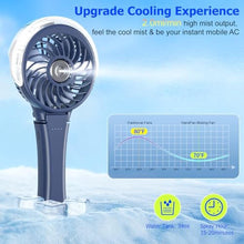 Load image into Gallery viewer, HandFan Upgraded Handheld Misting Fan, Two Button Easy Operation, Rechargeable Portable Mister Fan, Spray Water Mist Fans, Mini Electric Cooling Fans for Travel, Outdoors, Disney(Royal Blue), RoyalBlue_7644
