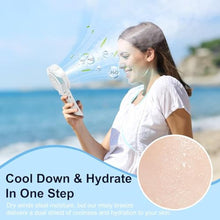 Load image into Gallery viewer, HandFan Upgraded Portable Misting Fan, Handheld Spray Water Mister Fan, USB Rechargeable Personal Mist Fans, Mini Cooling Hand Fans for Summer Beach Travel Concerts, Gifts for Women(White)_8057
