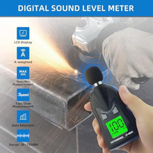 Load image into Gallery viewer, Handheld Decibel Meter, Digital Sound Level Meter 30-130dBA SPL Decibel Monitoring Tester Sound Meter Noise Decibel Reader with Max/Min Hold Data Sensor LCD Backlight Display for Home Factory_6674
