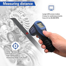 Load image into Gallery viewer, Handheld Digital Laser Tachometer - Non-Contact RPM Meter, Measures 2.5-99,999 RPM, High Precision with LCD Display, Reflective Tape Included, Ideal for Motor Speed and Industrial Use_1378
