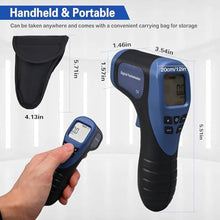 Load image into Gallery viewer, Handheld Digital Laser Tachometer - Non-Contact RPM Meter, Measures 2.5-99,999 RPM, High Precision with LCD Display, Reflective Tape Included, Ideal for Motor Speed and Industrial Use_1380

