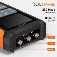 Load image into Gallery viewer, Handheld Oscilloscope Multimeter GOCHIFIX Waveform Generator 3 in 1 Automotive Oscilloscope 2 Channel 80Mhz Bandwidth 200Msps Sampling Rate Signal Generator Digital Oscilloscope Multimeter, BlackOrange_7342

