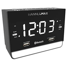 Load image into Gallery viewer, HANNLOMAX HX-131CR Alarm Clock Radio, Bluetooth, USB Charger/MP3, White LED_1
