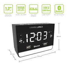 Load image into Gallery viewer, HANNLOMAX HX-131CR Alarm Clock Radio, Bluetooth, USB Charger/MP3, White LED_4587
