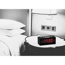 Load image into Gallery viewer, HANNLOMAX HX-144CR Alarm Clock Radio, PLL FM Radio, 1.2 Red LED Display, Digital Clock with Dual Alarm, Black_4631
