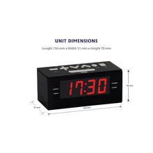 Load image into Gallery viewer, HANNLOMAX HX-144CR Alarm Clock Radio, PLL FM Radio, 1.2 Red LED Display, Digital Clock with Dual Alarm, Black_4632
