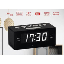 Load image into Gallery viewer, HANNLOMAX HX-144CR Alarm Clock Radio, PLL FM Radio, 1.2 White LED Display, Digital Clock with Dual Alarm, BlackwhiteLed_4892
