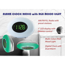 Load image into Gallery viewer, HANNLOMAX HX-162CR Alarm Clock Radio, RGB Mood Light (Silver)_4589
