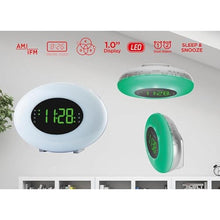Load image into Gallery viewer, HANNLOMAX HX-162CR Alarm Clock Radio, RGB Mood Light (Silver)_4590
