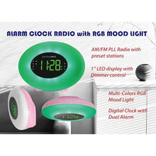 Load image into Gallery viewer, HANNLOMAX HX-162CR Alarm Clock Radio, RGB Color Mood Light (Pink)_4779
