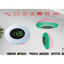 Load image into Gallery viewer, HANNLOMAX HX-162CR Alarm Clock Radio, RGB Color Mood Light (Pink)_4780
