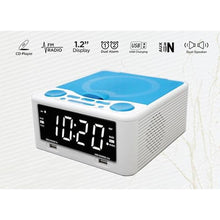 Load image into Gallery viewer, HANNLOMAX HX-300CD CD Player, Alarm Clock Radio, USB Charger (Blue), White_4756
