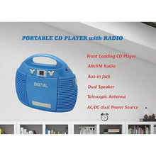 Load image into Gallery viewer, HANNLOMAX HX-327CD CD Boombox with AM/FM Radio (Blue)_4896
