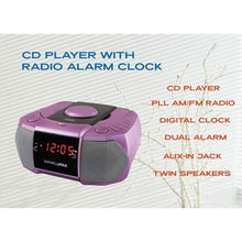 Load image into Gallery viewer, HANNLOMAX HX-334CD CD Player with Alarm Clock Radio (Purple)_5072
