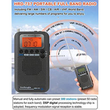 Load image into Gallery viewer, HanRongDa CB Radio Portable VHF FM AM Shortwave with Speaker and Backlit, Air Band Receiver with Extend Antenna and 700mAh Battery, Full Band Digital Radios with Alarm Clock and Sleep Timer HRD-737, Grey_318
