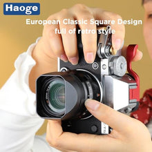 Load image into Gallery viewer, Haoge Lens Hood Metal Square Bayonet for Fujifilm XF35mmF2 R WR, XF23mmF2 R WR XC 35mm F2, Fuji 35mm F2, 23mm F2 Lens Hood, with Metal Front Cap, Replaces Fujifilm LH-XF35-2 LH XF35 2 Hood Shade, Black_8599
