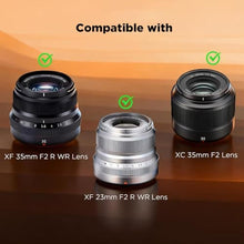Load image into Gallery viewer, Haoge Lens Hood Metal Square Bayonet for Fujifilm XF35mmF2 R WR, XF23mmF2 R WR XC 35mm F2, Fuji 35mm F2, 23mm F2 Lens Hood, with Metal Front Cap, Replaces Fujifilm LH-XF35-2 LH XF35 2 Hood Shade, Black_8601
