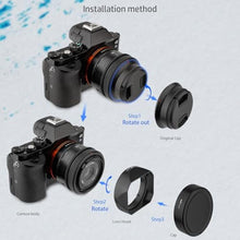 Load image into Gallery viewer, Haoge LH-S245N Bayonet Square Metal Lens Hood for Sony FE 50mm F2.5 G FE 40mm F2.5 G FE 24mm F2.8 G Lens,Sony RX1R III/M3/RX1R2 Camera Shade with Cap_7934

