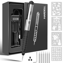 Load image into Gallery viewer, HARDELL Engraving Pen, Cordless Engraving Tool with 37000RPM, USB Rechargeable Metal Pen Engraver for Artists &amp; DIYers, Electric Engraving Pen for Metal, Wood, Glass and Plastic - Beginner Friendly, Blacksilver_1
