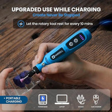Load image into Gallery viewer, HARDELL Mini Cordless Rotary Tool 4V, 5-Speed 42pcs DIY Craft Tool Kit, Blue_19
