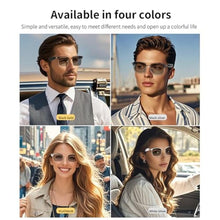 Load image into Gallery viewer, Harlafou Bluetooth Audio Smart Glasses, Photochromic Sunglasses Blue Light for Men and Women,Open Ear Sound Mic &amp; Speakers, Magnetic Charging, Color-Changing Polarized Sunglasses Lenses (White)_4048
