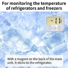 Load image into Gallery viewer, HATUSOKU Digital Thermometer with External Sensor, Magnet, Suction Cup, Water Thermometer, Aquarium, Refrigerator, Freezer (White)_283
