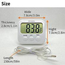 Load image into Gallery viewer, HATUSOKU Digital Thermometer with External Sensor, Magnet, Suction Cup, Water Thermometer, Aquarium, Refrigerator, Freezer (White)_284
