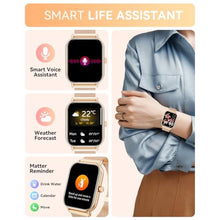 Load image into Gallery viewer, Haulvean Smart Watch for Women Men, Fitness Tracker Watch for Android Phones iPhone Compatible, 1.85" Smart Watches for Women Men, 110+ Sport Modes Smartwatch (2 Strap), Gold_599
