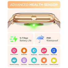Load image into Gallery viewer, Haulvean Smart Watch for Women Men, Fitness Tracker Watch for Android Phones iPhone Compatible, 1.85" Smart Watches for Women Men, 110+ Sport Modes Smartwatch (2 Strap), Gold_601
