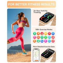Load image into Gallery viewer, Haulvean Smart Watch for Women Men, Fitness Tracker Watch for Android Phones iPhone Compatible, 1.85" Smart Watches for Women Men, 110+ Sport Modes Smartwatch (2 Strap), Gold_602
