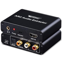 Load image into Gallery viewer, HDMI ARC Adapter, Tendak ARC Audio Extractor with Digital Optical TOSLINK SPDIF/Coaxial and Analog 3.5mm L/R Stereo Audio Converter for HDTV Soundbar Speaker Amplifier, HDMIARCAudioExtractor_1
