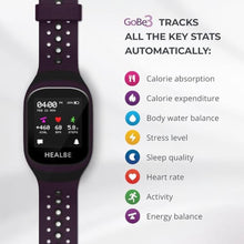 Load image into Gallery viewer, HEALBE GoBe3 - Wearable Health, Fitness and Activity Tracker with Automatic Tracking of Calorie Intake and Burning, Water Balance, Heart Rate, Sleep, neuroactivity, and Stress, with Free app, Purple_4007
