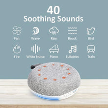 Load image into Gallery viewer, Heavtuen,White Noise Machine,Portable Sound Machine with 40 Soothing Sounds, USB Rechargeable,Sleep Sound Timer &amp; Night Light for Baby Kids Adults, Grey_7029
