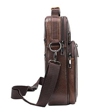 Load image into Gallery viewer, Hebetag Leather Shoulder Handbag Messenger Bag for Men Outdoor Travel Business Crossbody Pack Pouch Camping Casual Daypack Pocket Brown_859
