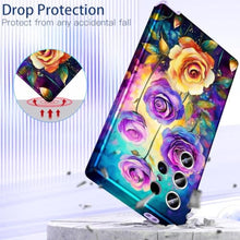 Load image into Gallery viewer, Hekodonk for Galaxy S24 Ultra Case, Three Layer Heavy Duty Shockproof Protection Hard Plastic+Soft Silicone Full Body Drop Protective Case for Samsung Galaxy S24 Ultra,Blue Butterfly_2046
