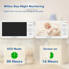 Load image into Gallery viewer, HelloBaby Baby Monitor 6" World First IPS Screen 30H Battery, Secure No WiFi, Pan Tilt Video Camera with Night Vision, VOX, 2-Way Talk, 1000ft, Portable Video Audio Monitor Ideal for Mom, Elderly, Pet, White_3787
