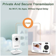 Load image into Gallery viewer, HelloBaby HB30 Video Baby Monitor with Digital Camera and Audio, No WiFi No App Safety Baby Monitor, 8 Languages, Auto Night Vision, 1000ft Transmission Range, 2.4 inch Portable Screen, HBWhite_3914
