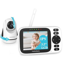 Load image into Gallery viewer, HelloBaby Monitor No WiFi Video Baby Monitor with Camera and Audio - 3.2 Screen, 2-Way Talk, Pan-Tilt Camera with Night Vision,ECO/VOX,1000ft, Temperature | Portable for Travel, Parents, Pet, Elderly_1
