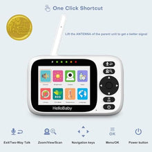 Load image into Gallery viewer, HelloBaby Monitor No WiFi Video Baby Monitor with Camera and Audio - 3.2 Screen, 2-Way Talk, Pan-Tilt Camera with Night Vision,ECO/VOX,1000ft, Temperature | Portable for Travel, Parents, Pet, Elderly_88
