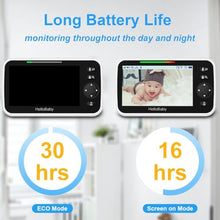 Load image into Gallery viewer, HelloBaby No WiFi Baby Monitor Camera and Audio HB6550, 5" Video Screen, inchwithcam_3
