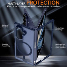 Load image into Gallery viewer, Hensinple for Samsung Galaxy Z Fold 7 Case Magnetic,Z Fold 7 Case [Compatible with MagSafe] Translucent Matte Military Grade Drop Proof Protection Shockproof Hard PC Rugged Phone Cover(Blue), ZFoldBlue_3497
