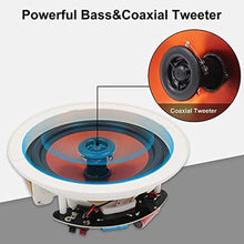 Load image into Gallery viewer, Herdio 6.5 Inch Ceiling Speakers Bluetooth (Pairs) 300 Watt Flush Mount in Wall Amplifier Receiver Suitable for Indoor Home &amp; Covered Outdoor Porch, White_7954
