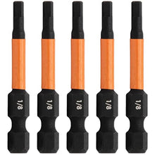 Load image into Gallery viewer, Hex 1/8" Impact Driver Bit - Railer Allen Wrench Drill Hex Bits. 1/4 Quick Release S2 Steel 2 inch 1/8" Hex Bits. (5 Pack)_1
