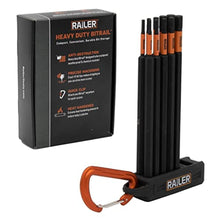 Load image into Gallery viewer, Hex Bit Set - Railer 6 Inch Impact Driver 10pc SAE Hex Bit Set With A Storage Magnetizer Bit Holder &amp; Carabiner. Premium S2 Steel, Ideal For Furniture Screws, Black_1

